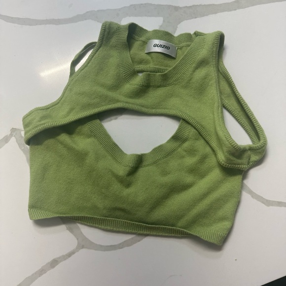 Danielle Guizio knit cut out crop top size M - Picture 7 of 8